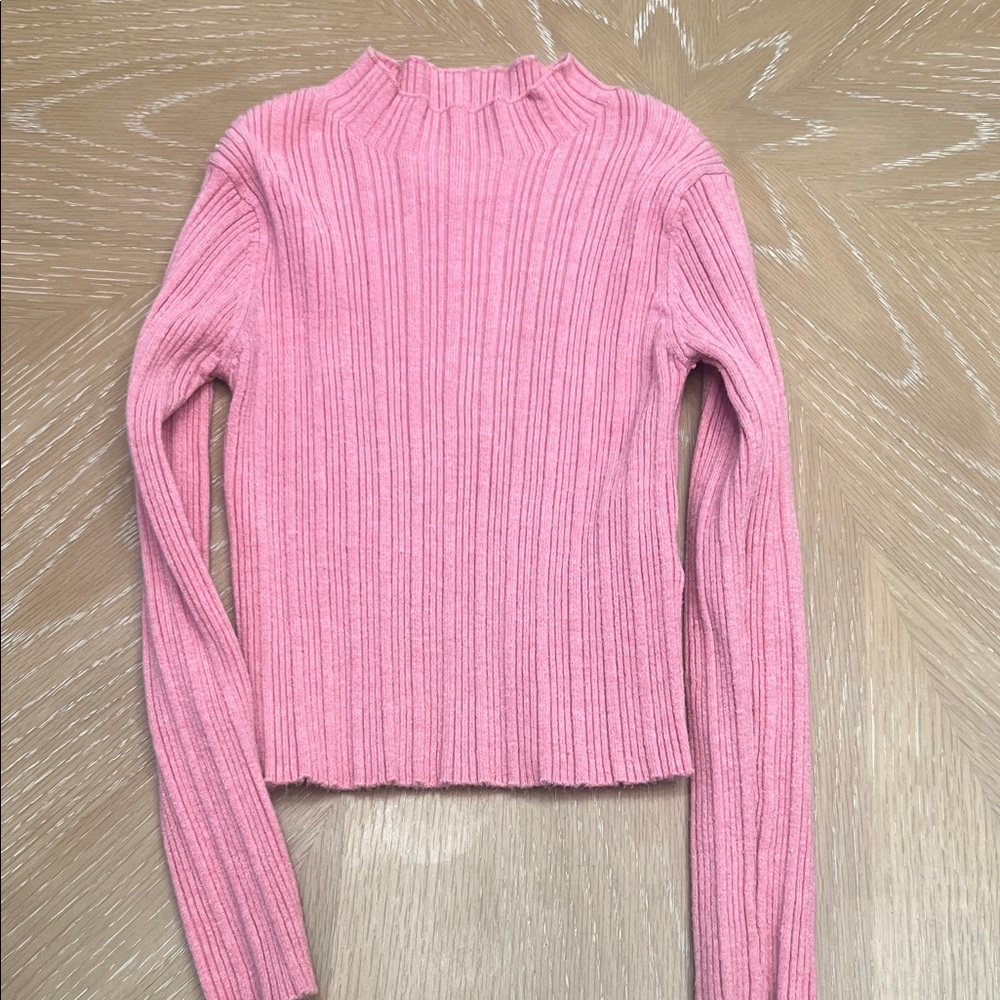 Zara Pink Ribbed Kids Sweater